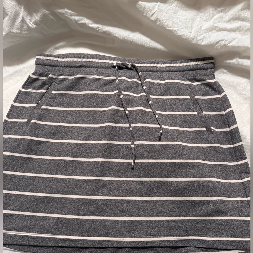 Torrid Gray and White Striped Mini Skirt